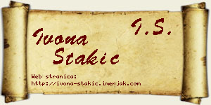 Ivona Stakić vizit kartica